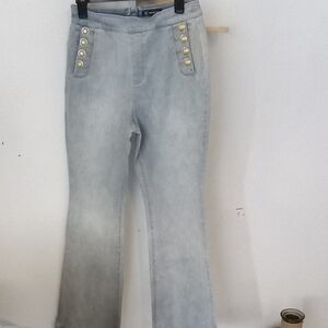 INC International Concepts Light Gray Flare Jeans